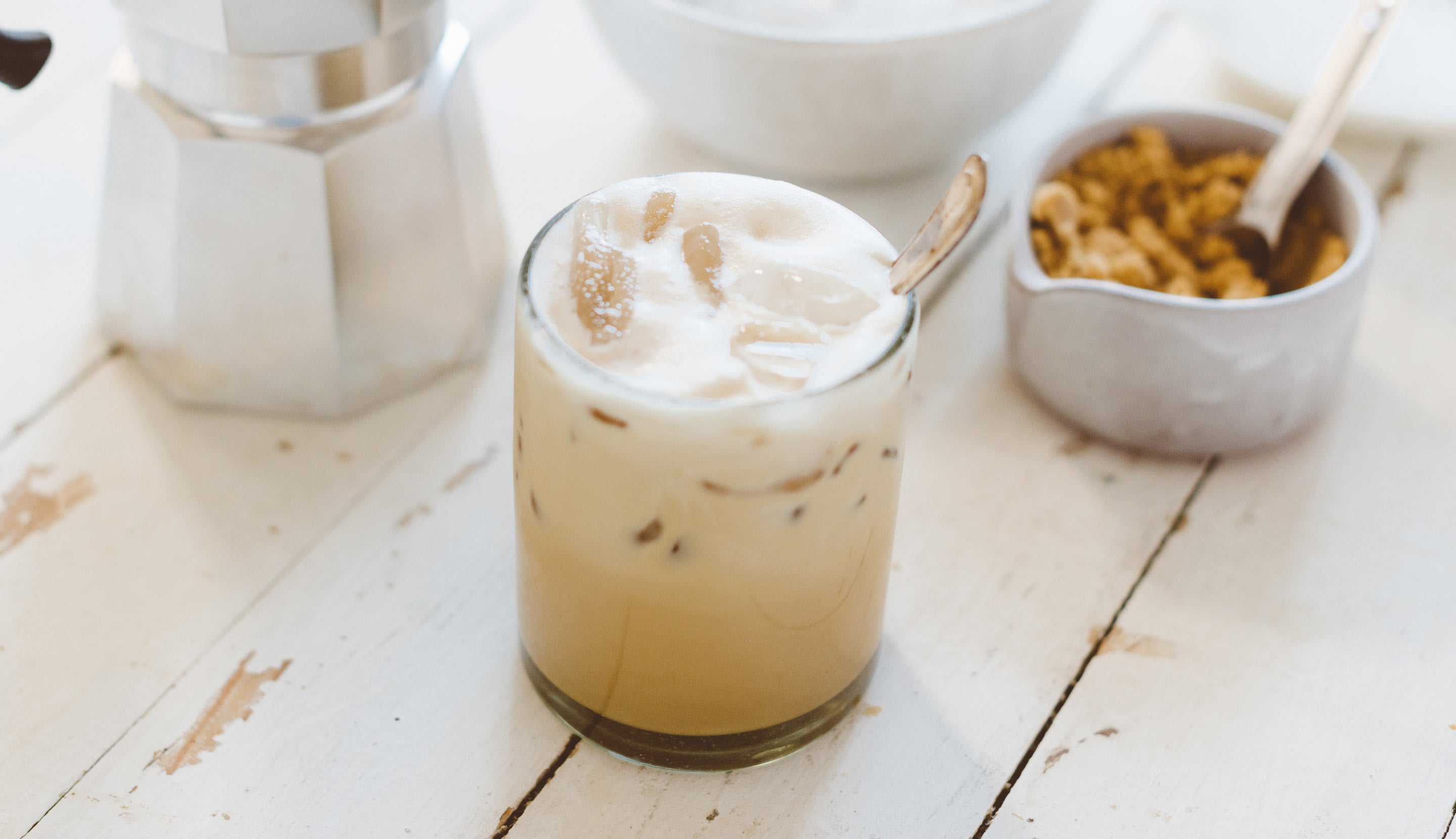Iced Caramel Latte with Vanilla Cream image