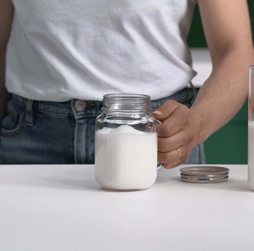 Froth Milk with a Mason Jar step 3