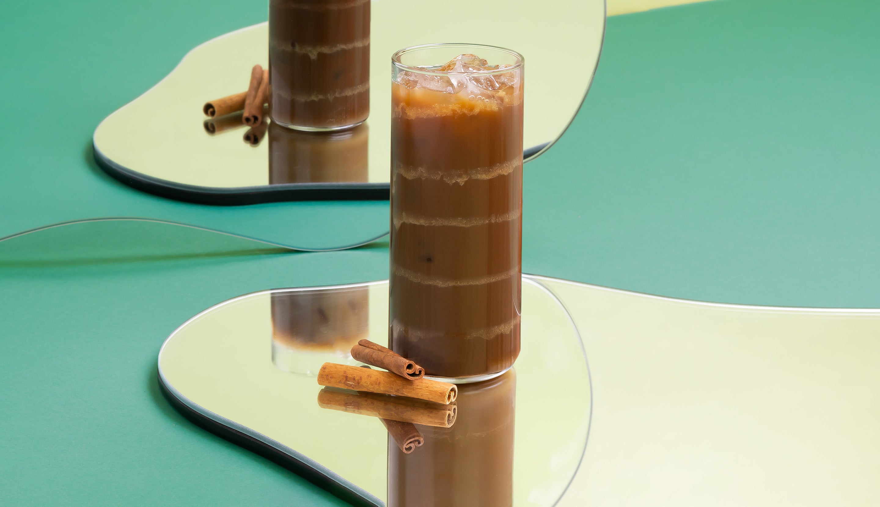 Brown Sugar Cinnamon Iced Coffee With Caramel Stripes-image