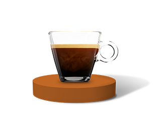 Medium Roast Nespresso in Glass Mug on Orange Podium