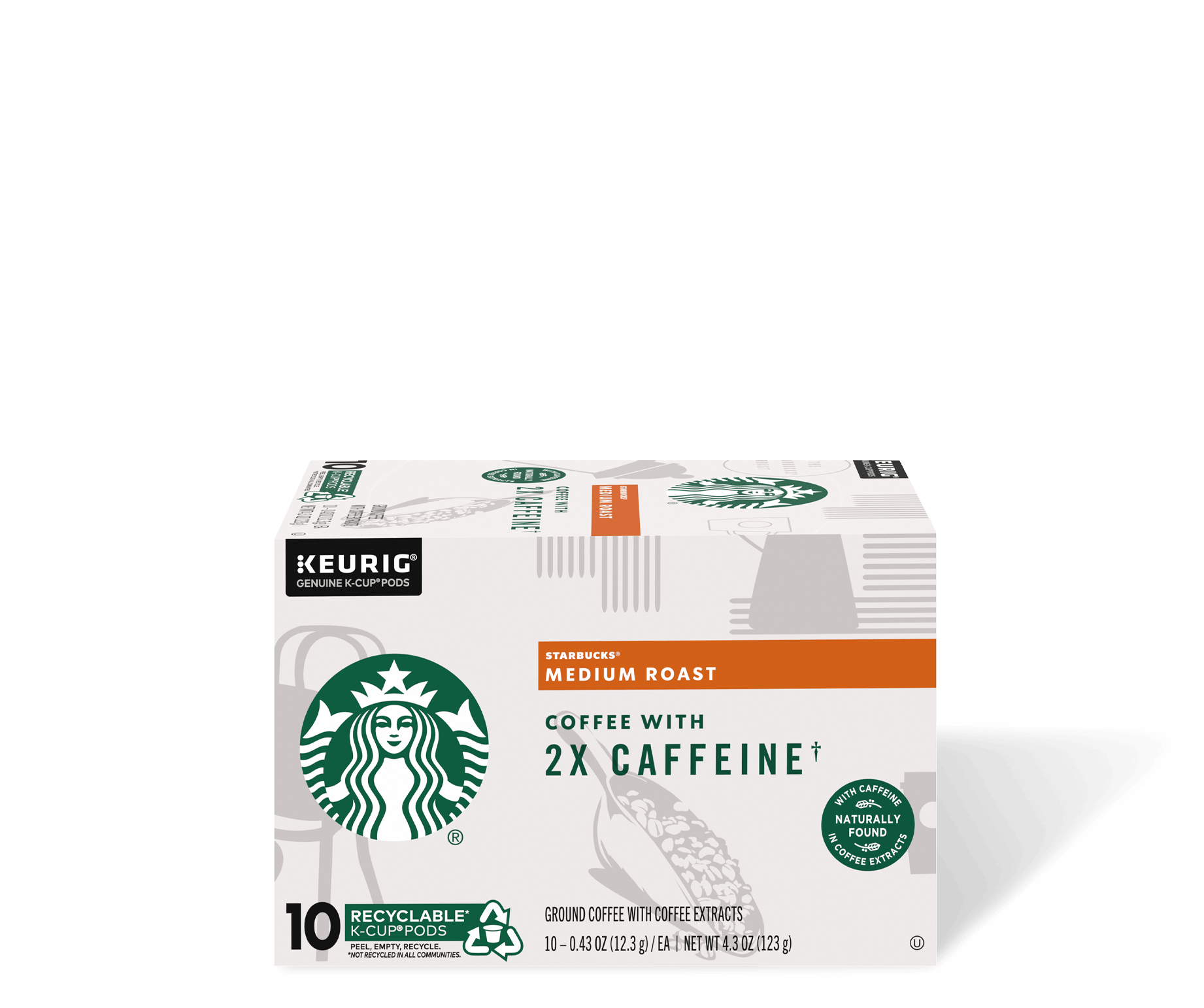 Starbucks® Medium Roast Coffee With 2X Caffeine - K-Cup® Pods
