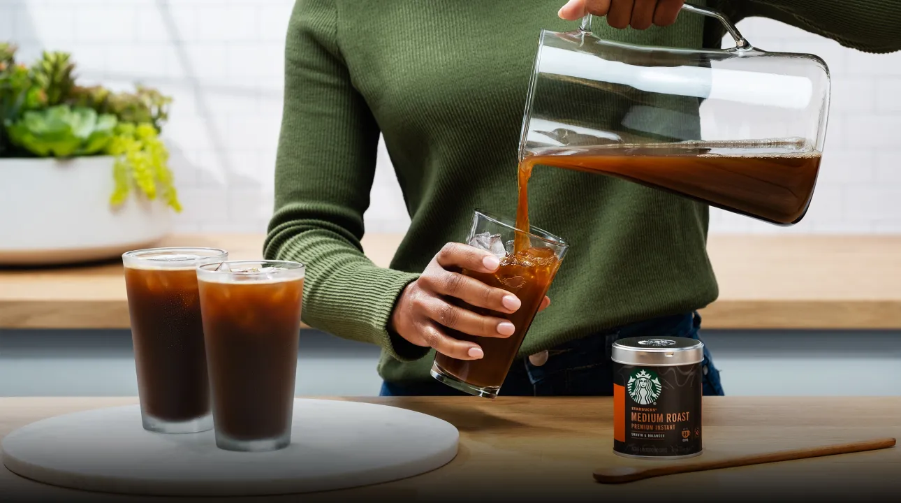 How to make an iced pitcher of premium instant