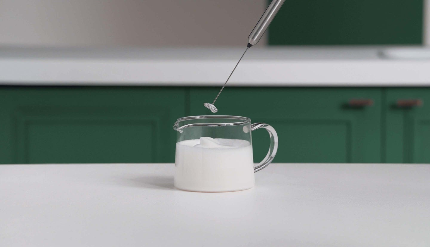 Froth Milk with a Whisk header