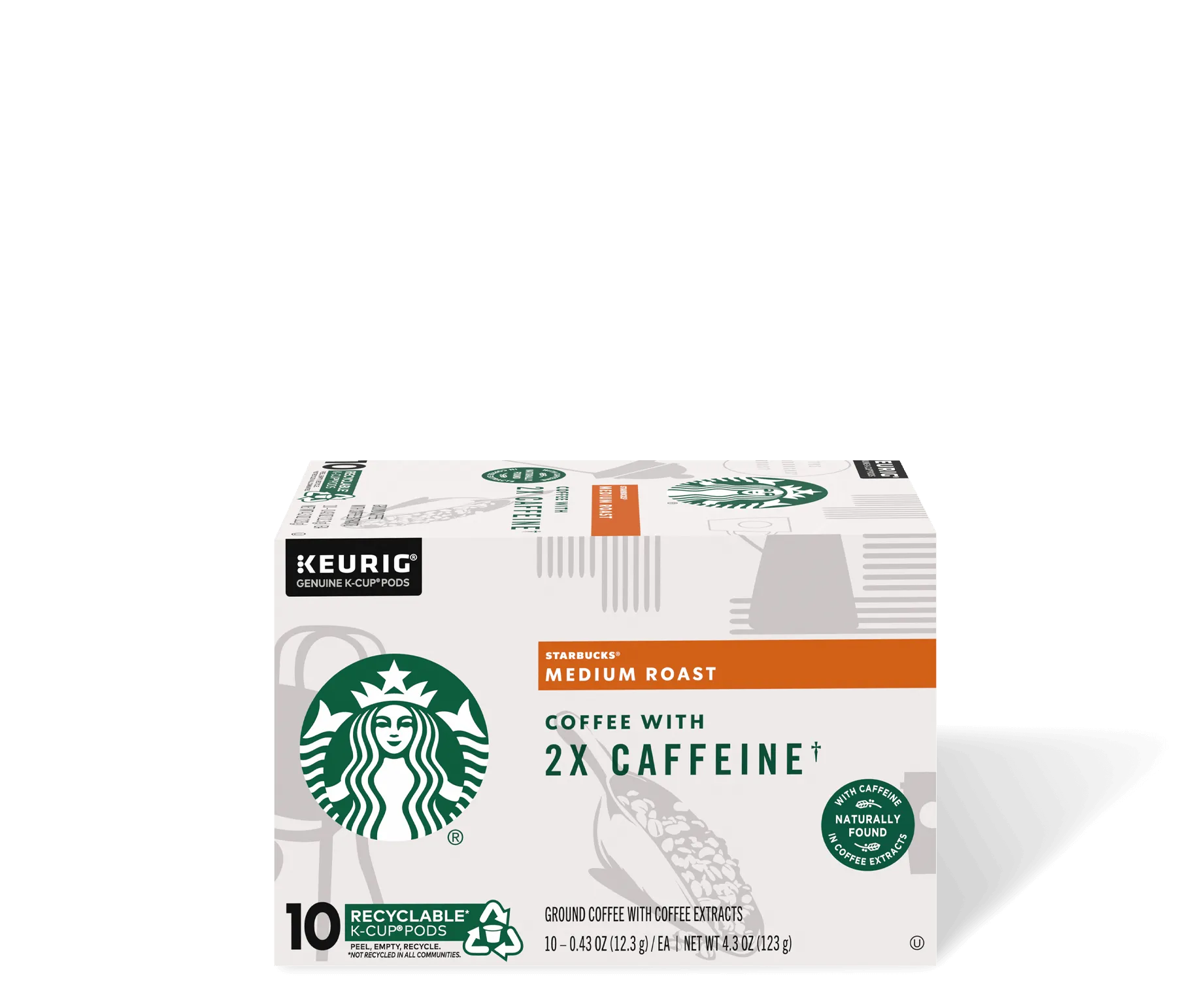 Starbucks® Medium Roast Coffee With 2X Caffeine - K-Cup® Pods