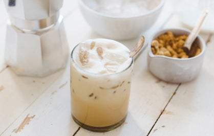 Iced Caramel Latte with Vanilla Cream