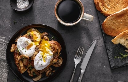 Mushroom Toast with Poached Eggs