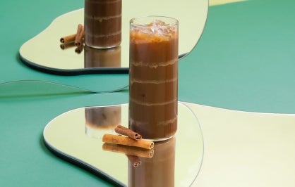 Brown Sugar Cinnamon Iced Coffee With Caramel Stripes