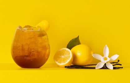 Vanilla Coffee Spritzer with a Lemon Twist