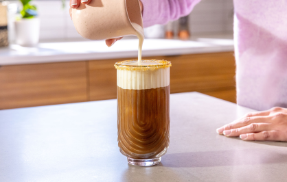 Iced Vanilla Lavender Coffee With Oatmilk Cold Foam